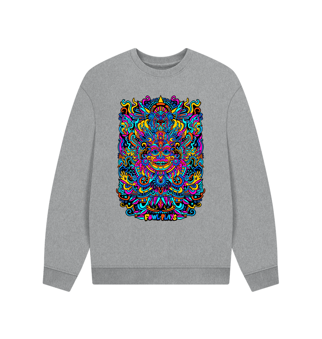 Athletic Grey Printed Sweater