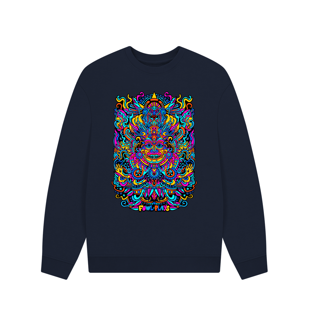 Navy Blue Printed Sweater