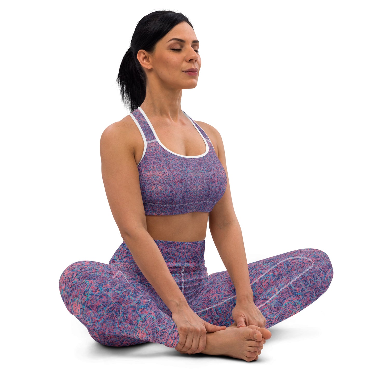 Psychedelic Kaleidoscope Sports Bra Baby Blue