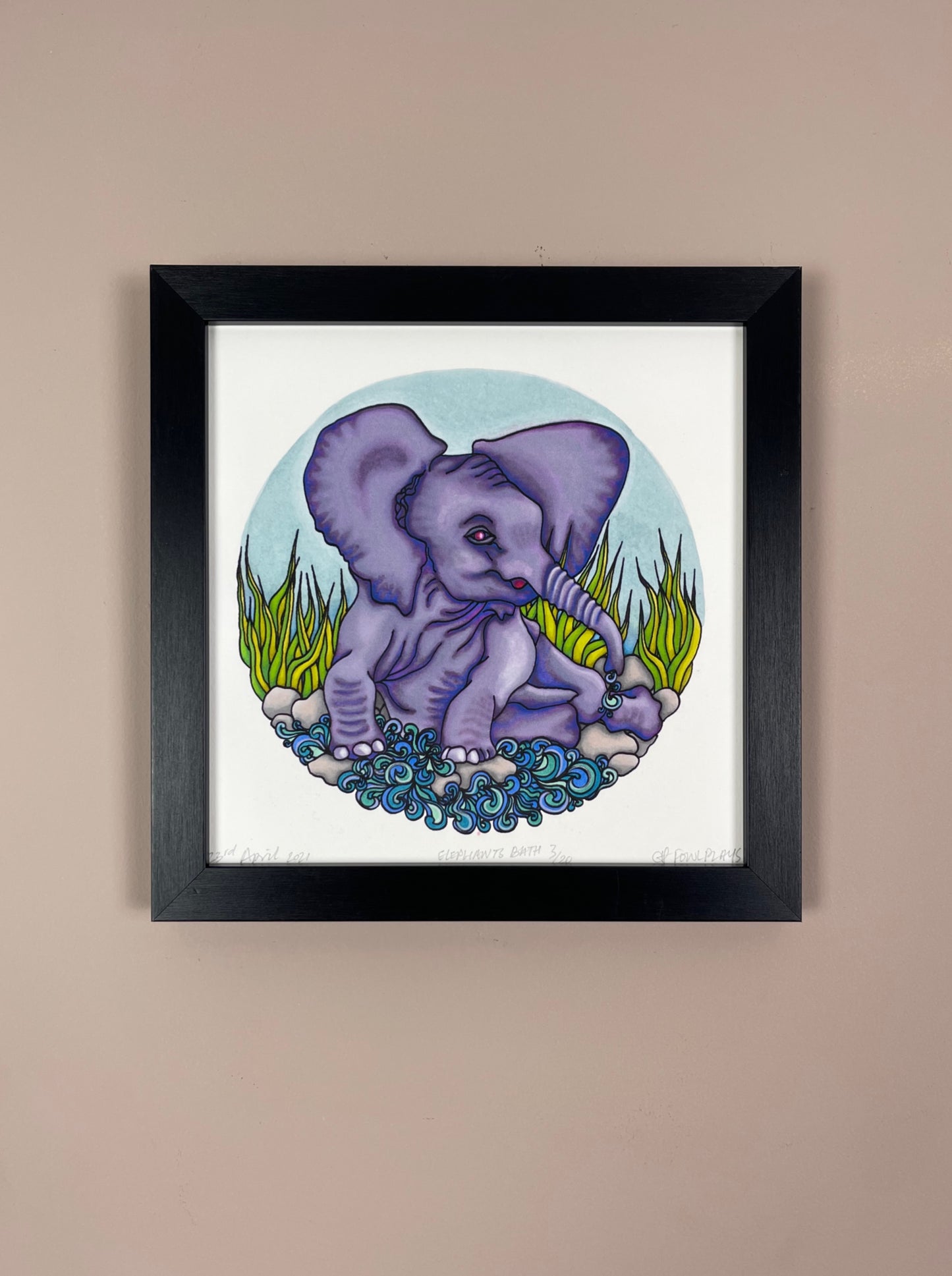 SALE Playful Elephant Calf Archival Print