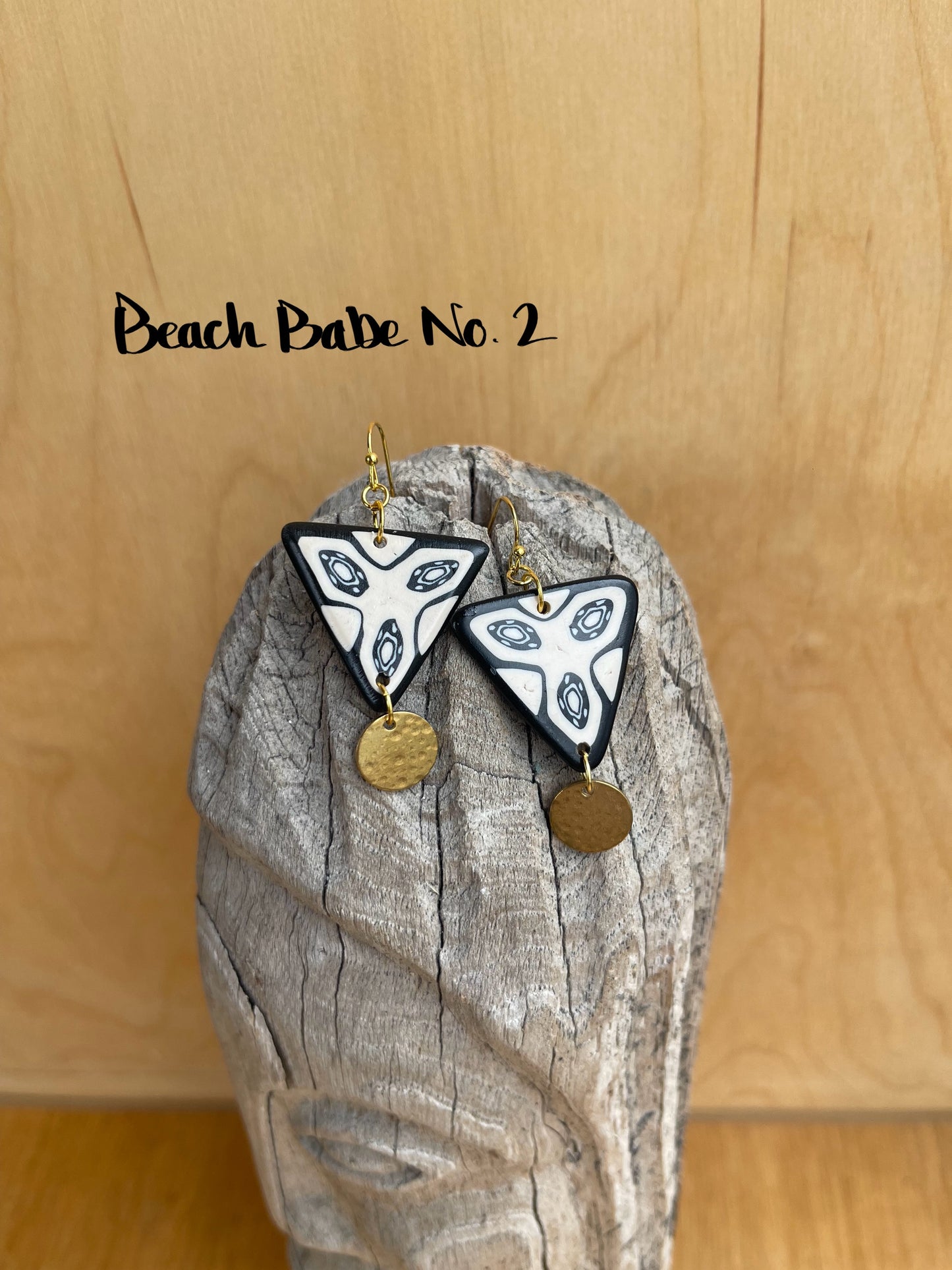 Polymer Clay & Brass Earrings - Beach Babe