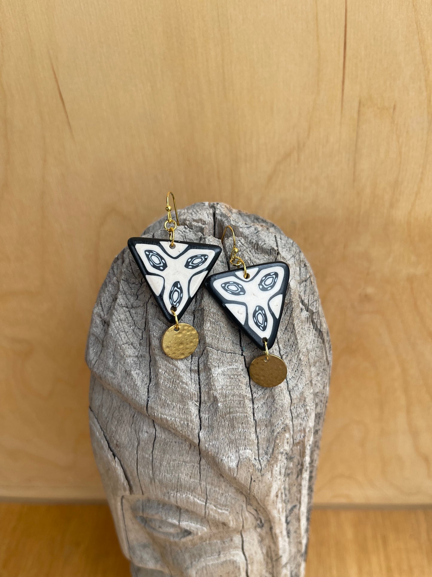 Polymer Clay & Brass Earrings - Beach Babe