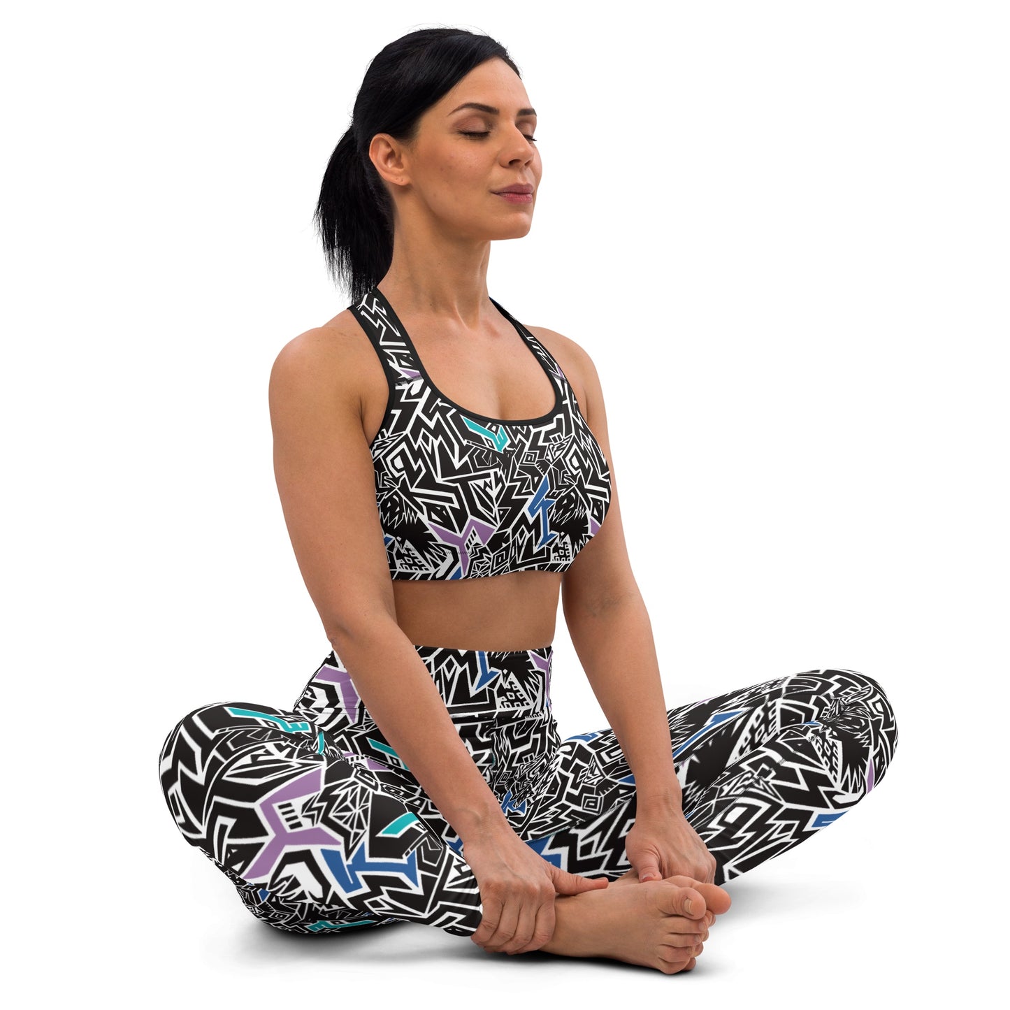 Smile At Life Bold Patterned Leggings Purple