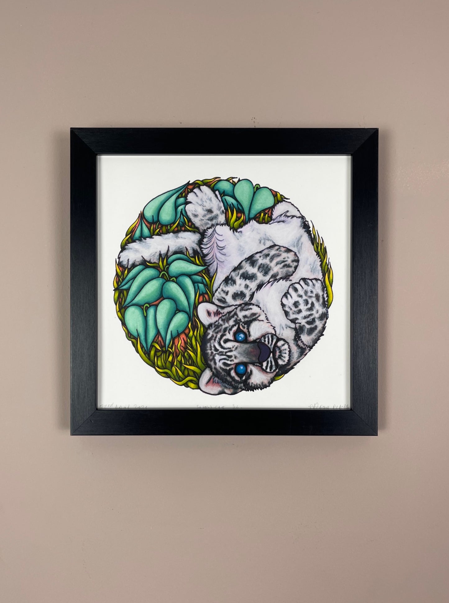 SALE Snow Leopard Cub Archival Print