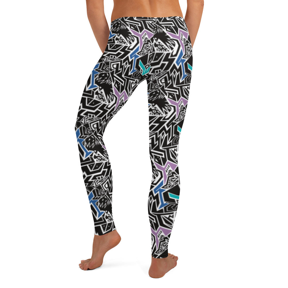 Smile At Life Bold Patterned Leggings Purple