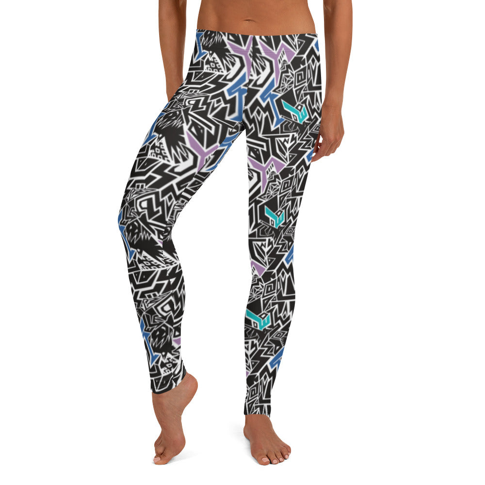 Smile At Life Bold Patterned Leggings Purple