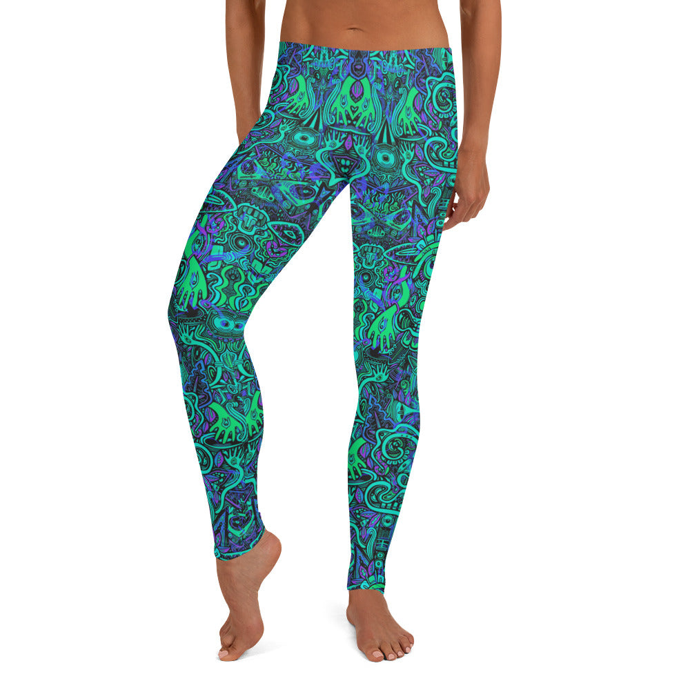 Ravealon Psychedelic Turquoise & Purple Leggings