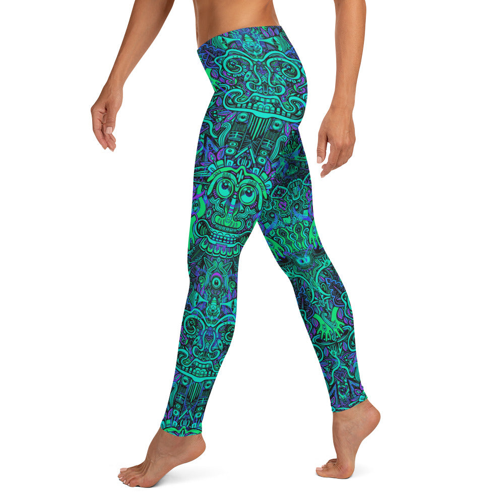Ravealon Psychedelic Turquoise & Purple Leggings
