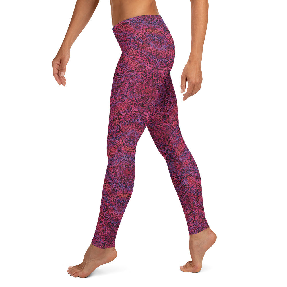 Magenta Bones Statement Leggings