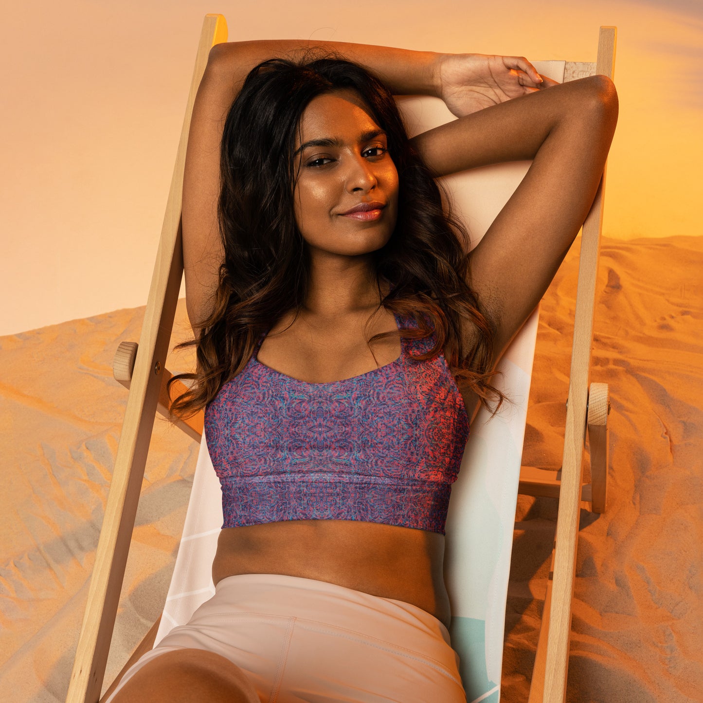 Psychedelic Kaleidoscope Sports Bra Baby Blue