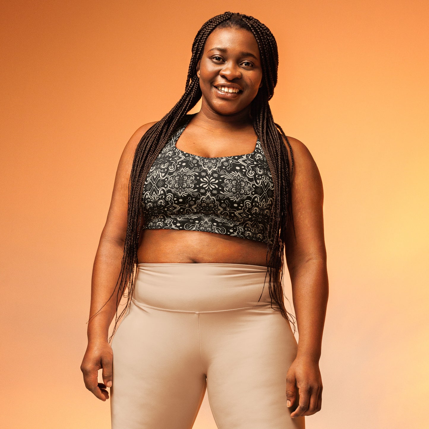 Catnip Statement Sports Bra Black and White
