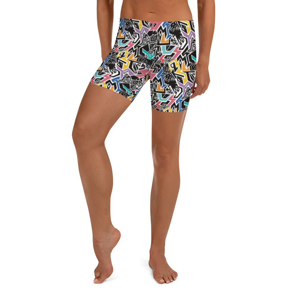 Smile At Life Bold Patterned Shorts Rainbow