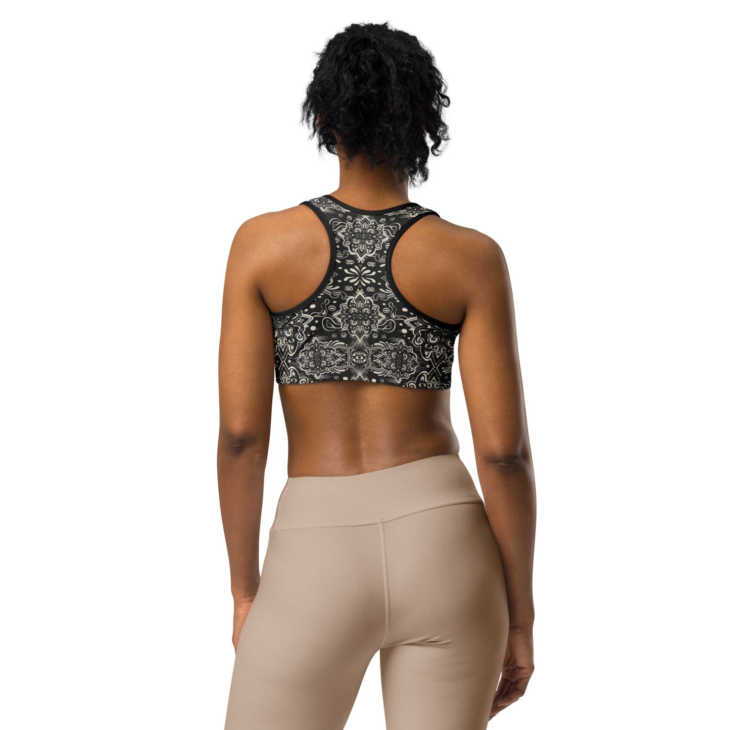 Catnip Statement Sports Bra Black and White