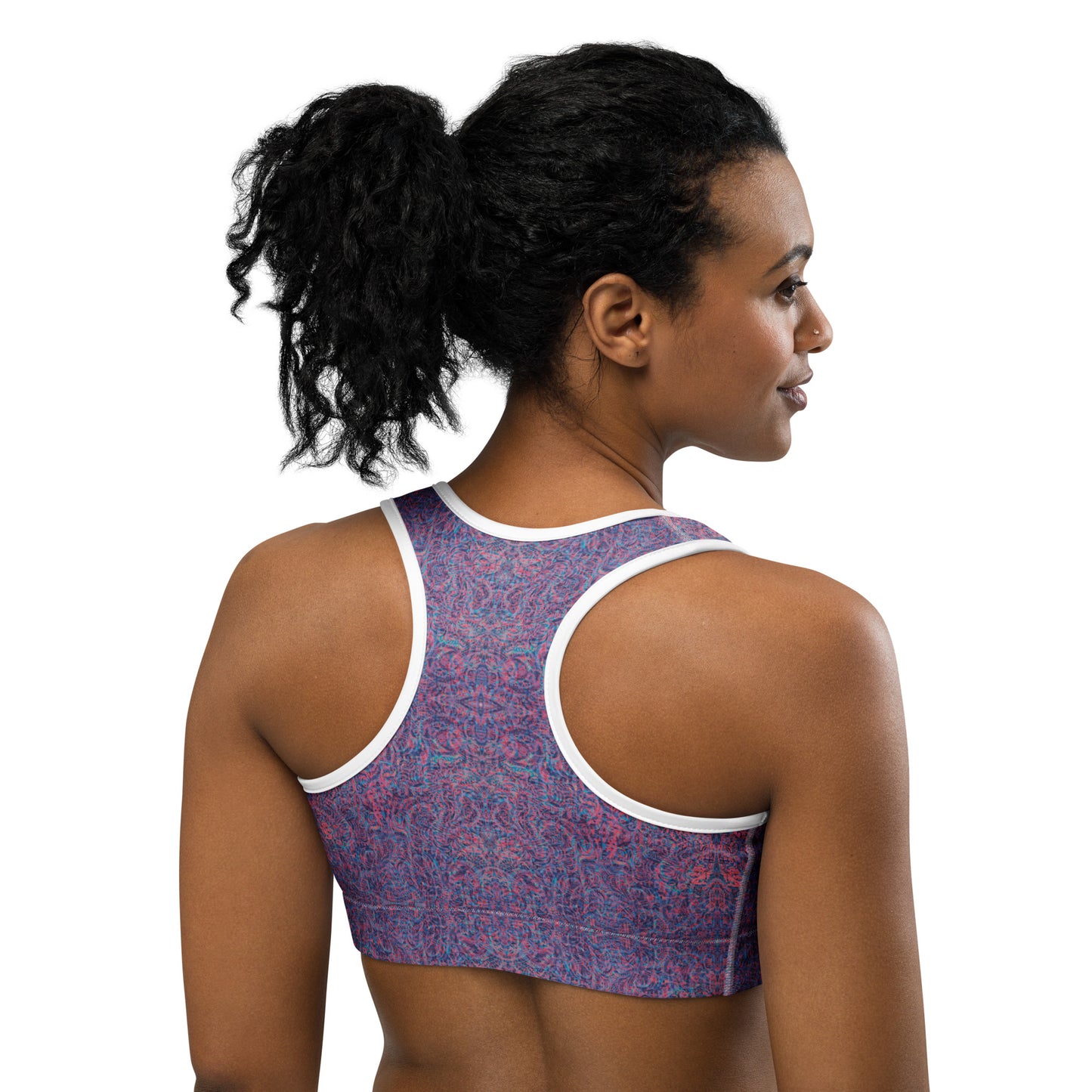 Psychedelic Kaleidoscope Sports Bra Baby Blue