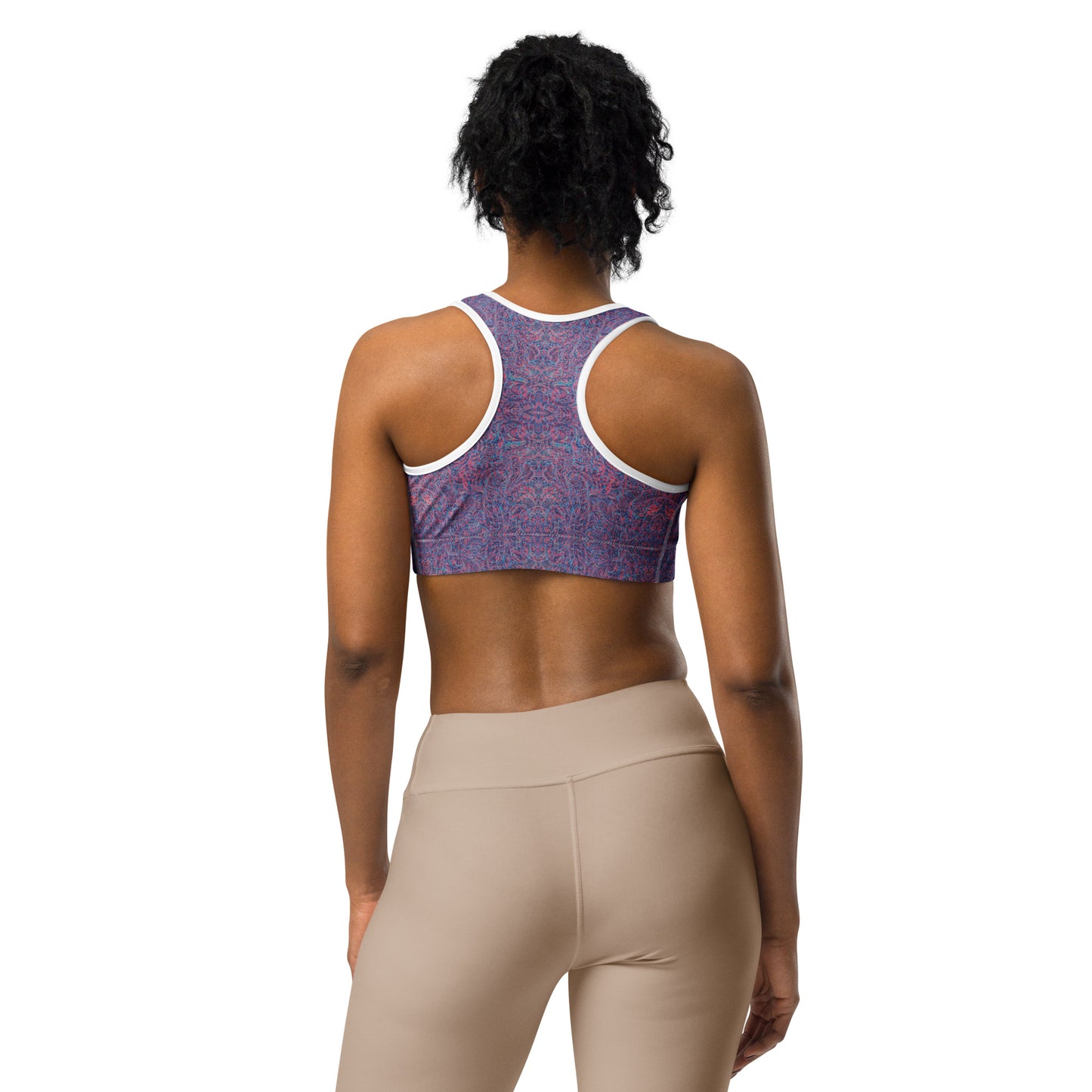 Psychedelic Kaleidoscope Sports Bra Baby Blue