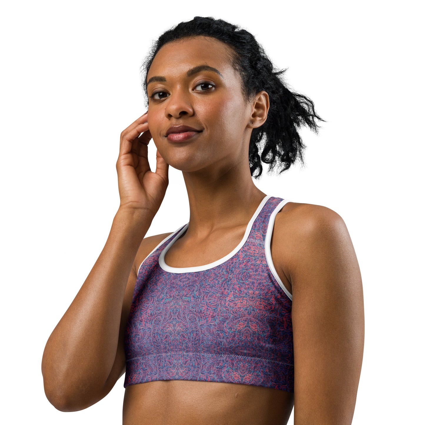 Psychedelic Kaleidoscope Sports Bra Baby Blue