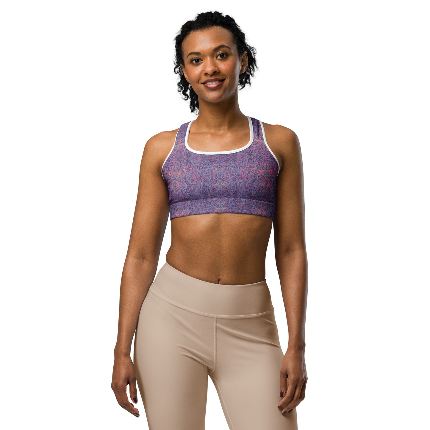 Psychedelic Kaleidoscope Sports Bra Baby Blue