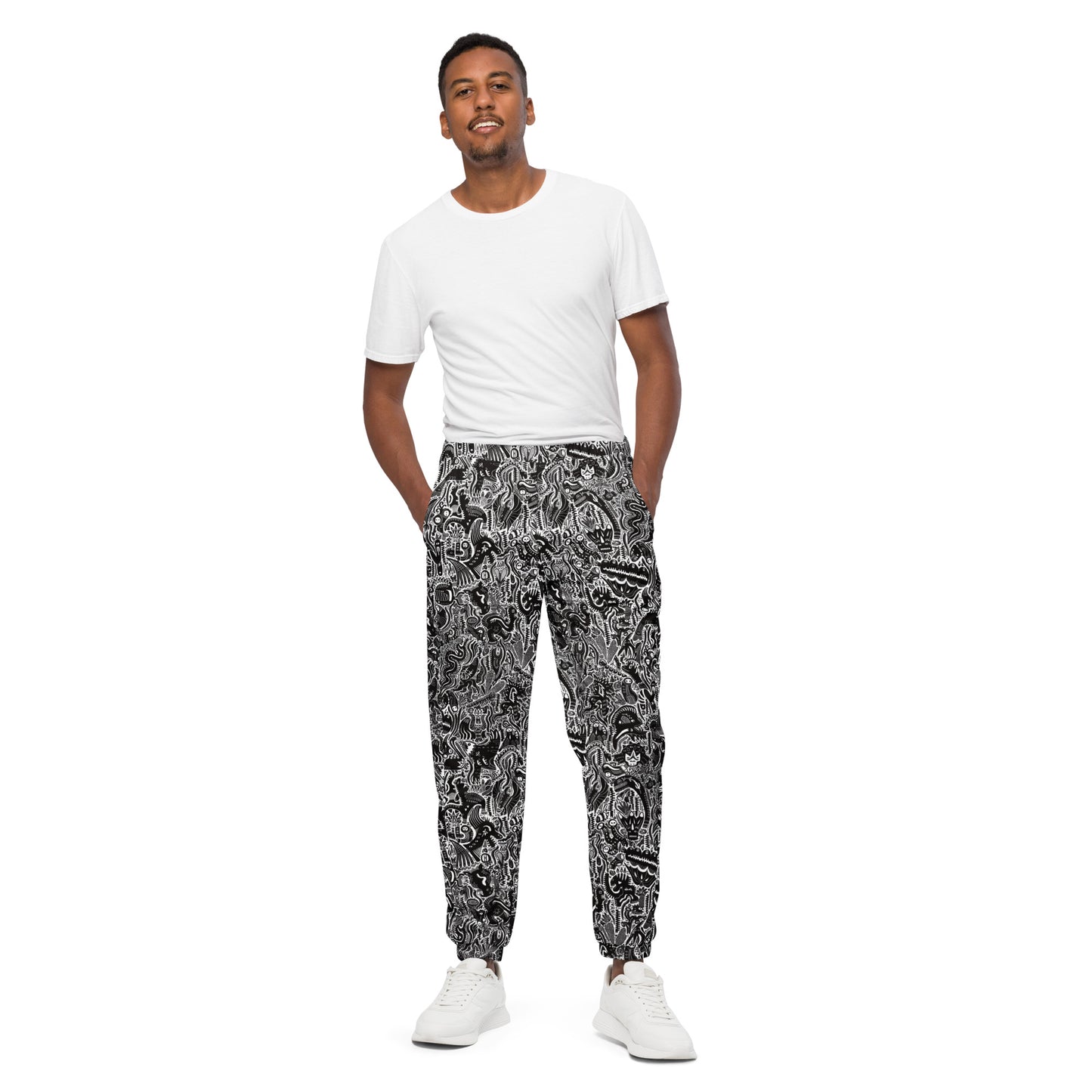 Dinosaur Statement Unisex Joggers Black & White