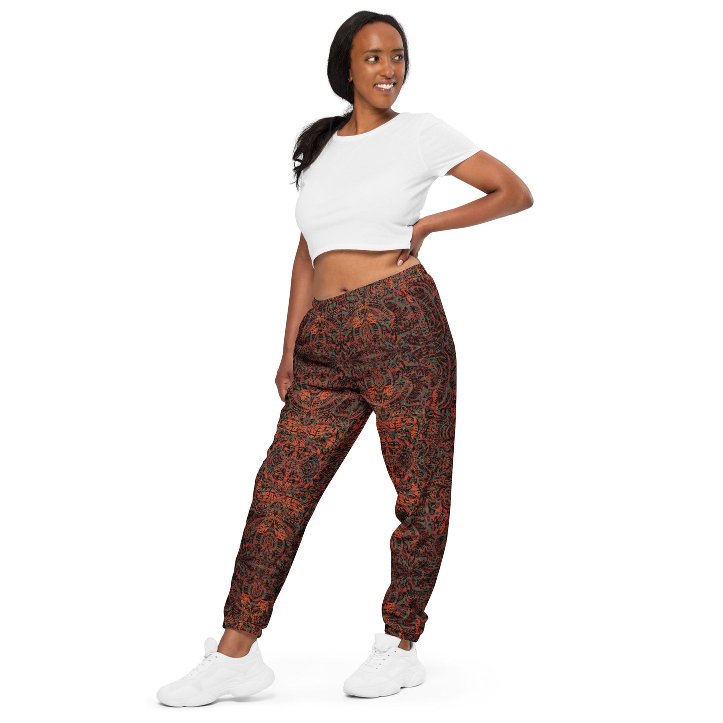 Psychedelic Kaleidoscope Unisex Joggers Burnt Orange