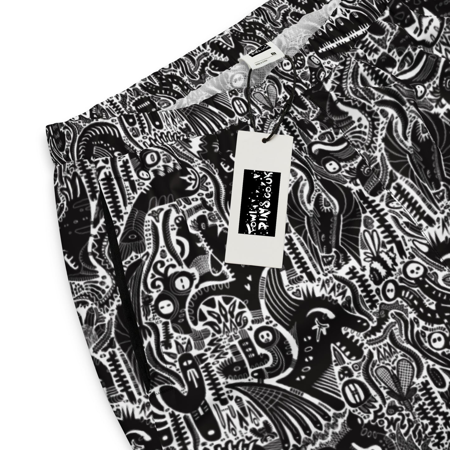 Dinosaur Statement Unisex Joggers Black & White