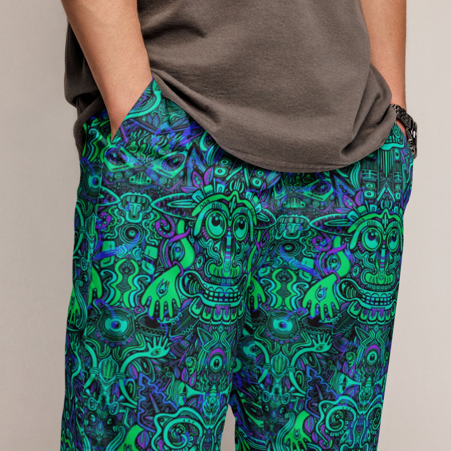Ravealon Unisex Joggers Purple and Turquoise