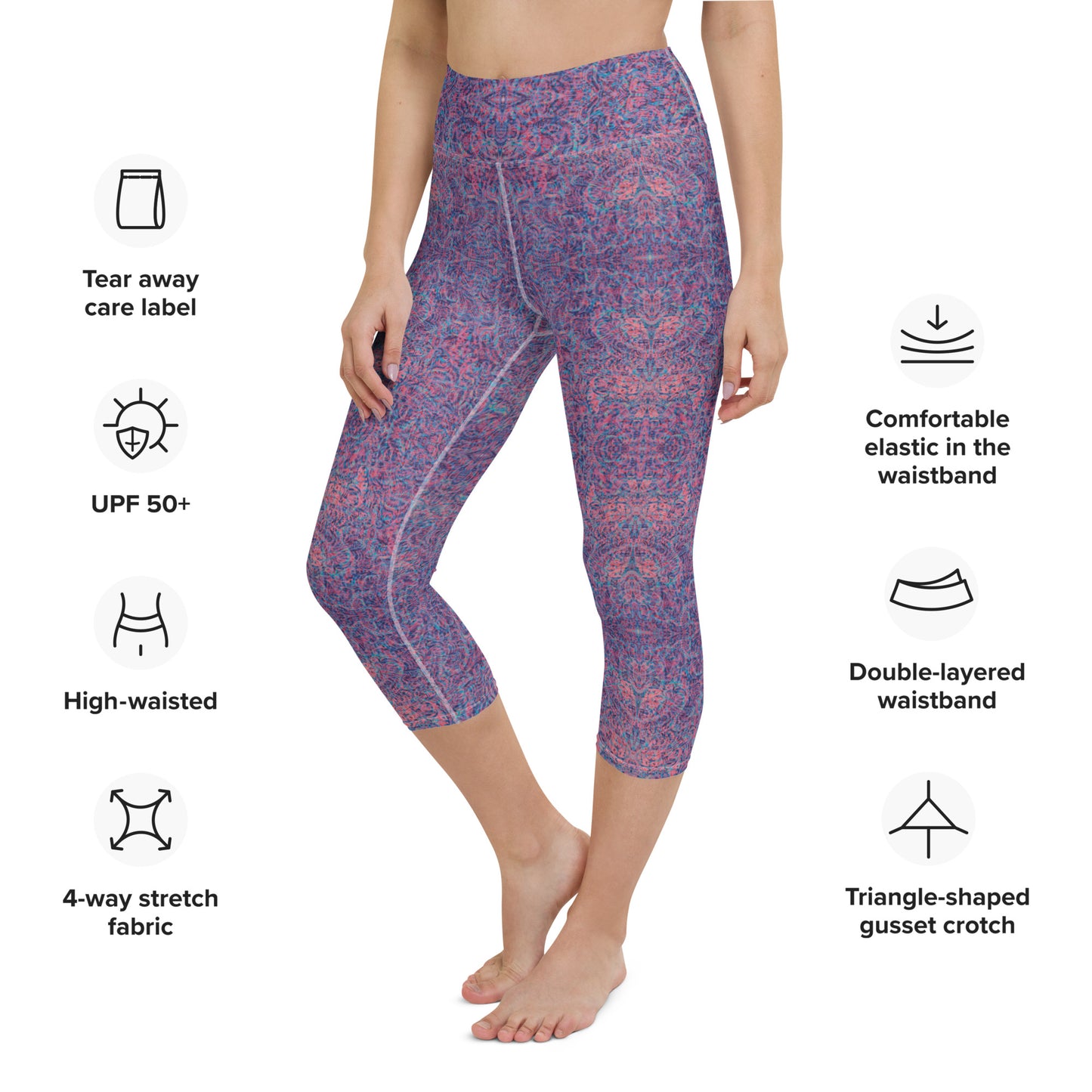 Psychedelic Kaleidoscope Leggings Baby Blue