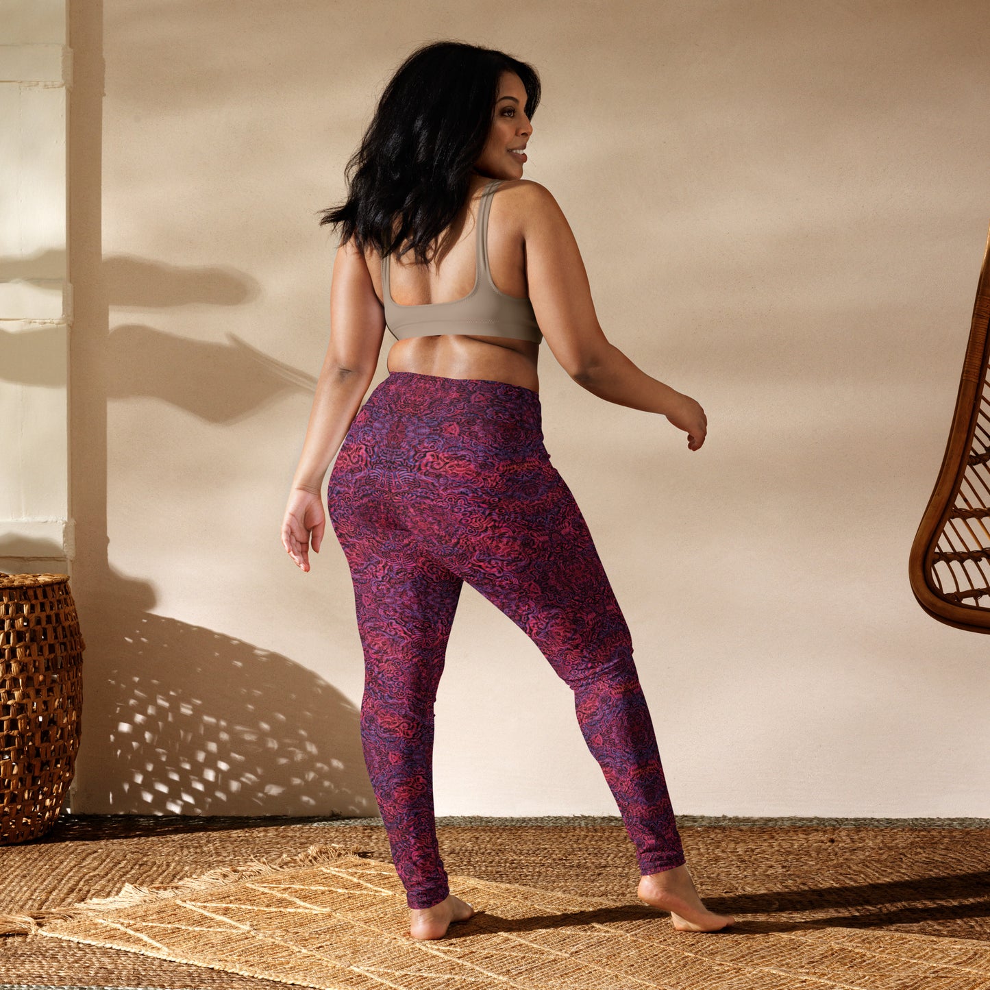 Magenta Bones Statement Leggings
