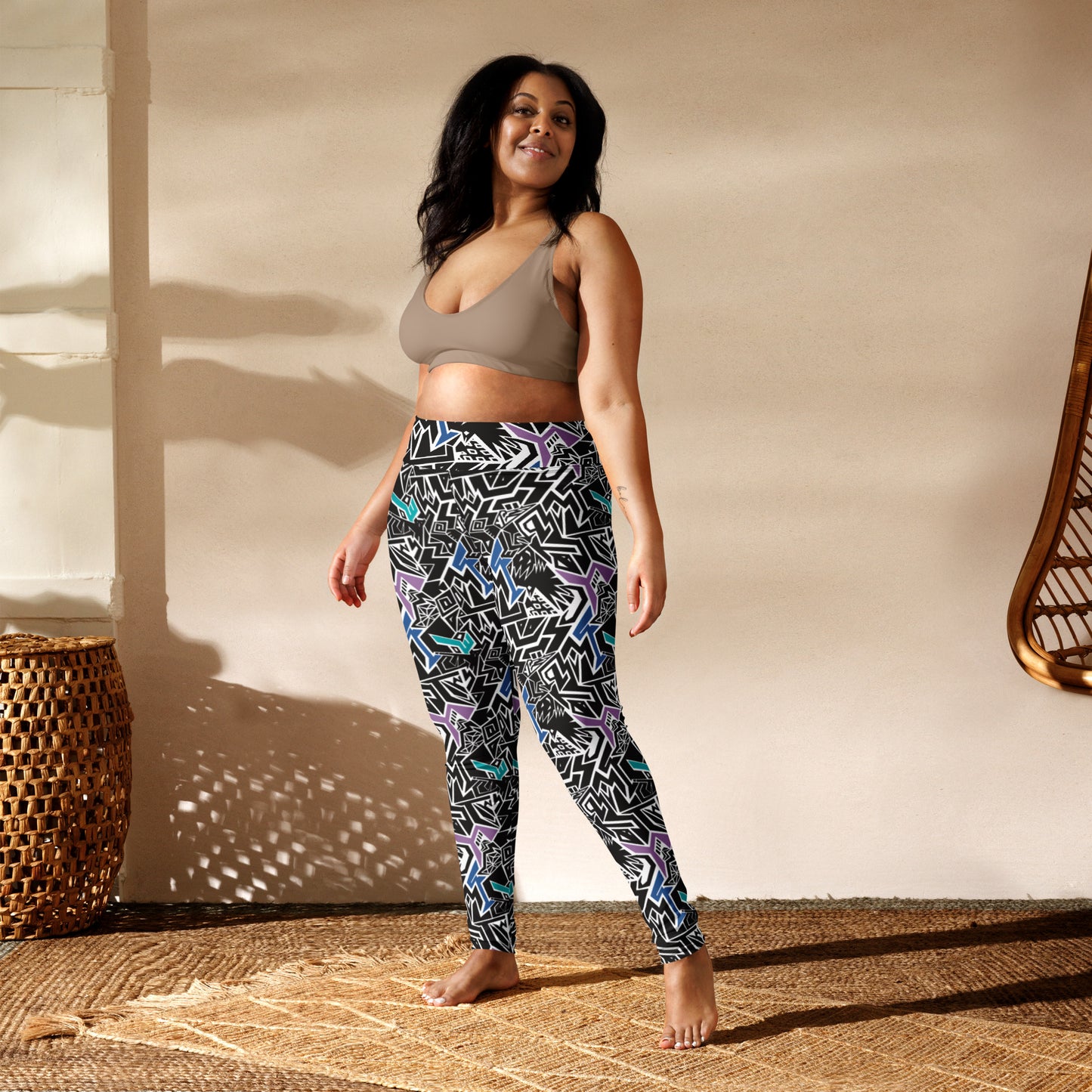 Smile At Life Bold Patterned Leggings Purple