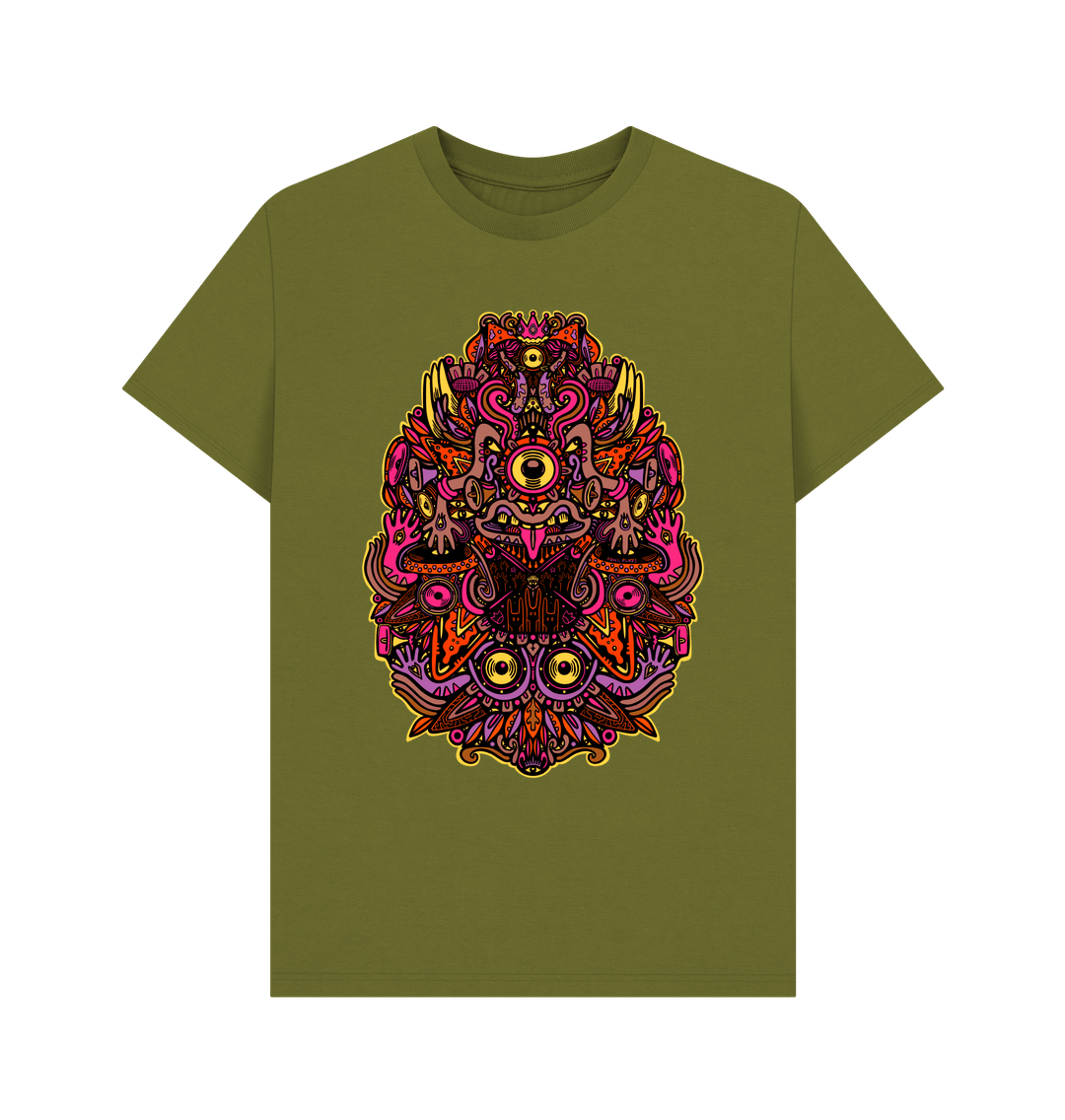 Moss Green Ravealon Organic Cotton Unisex T-shirt Tan