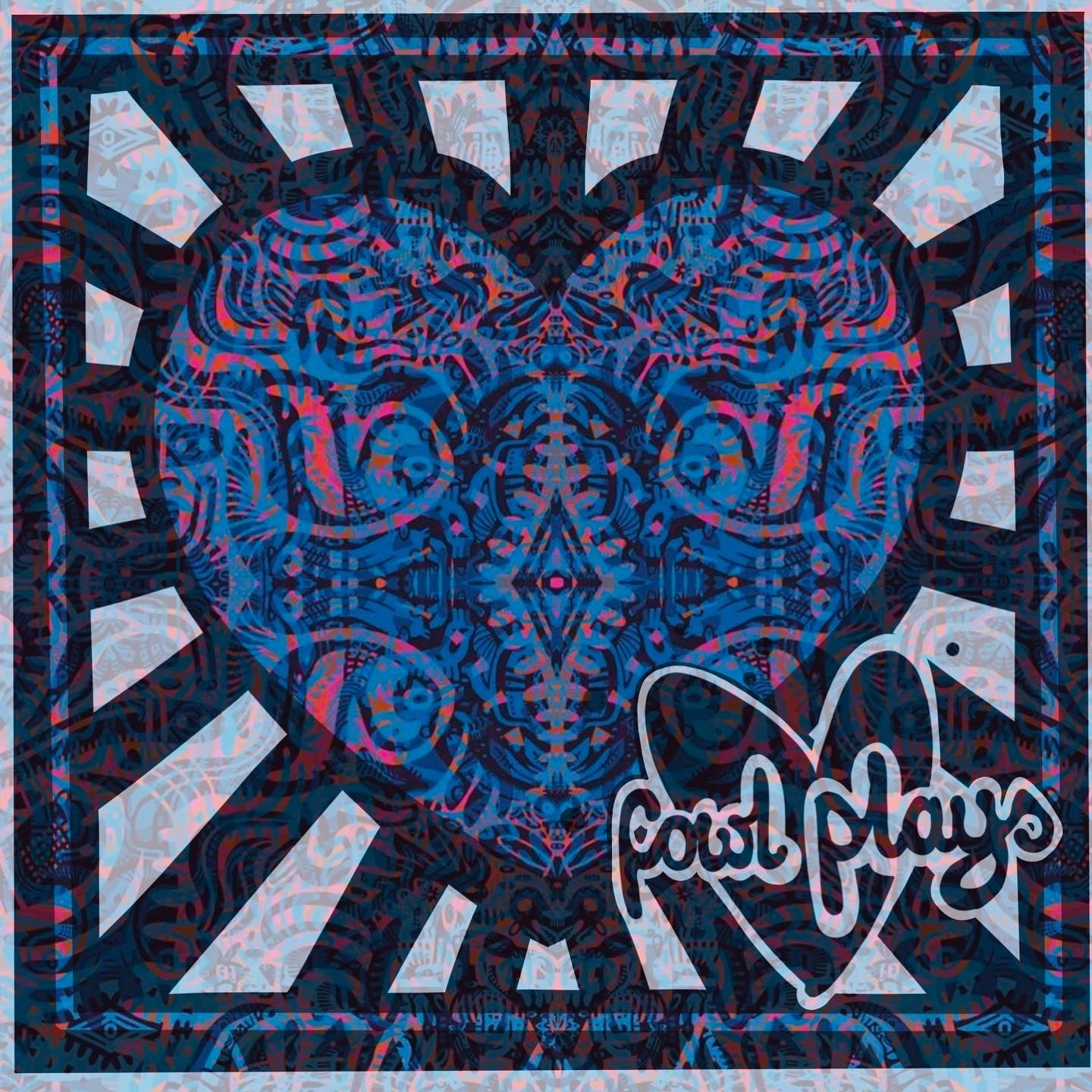 Psychedelic Kaleidoscope Shorts Blue