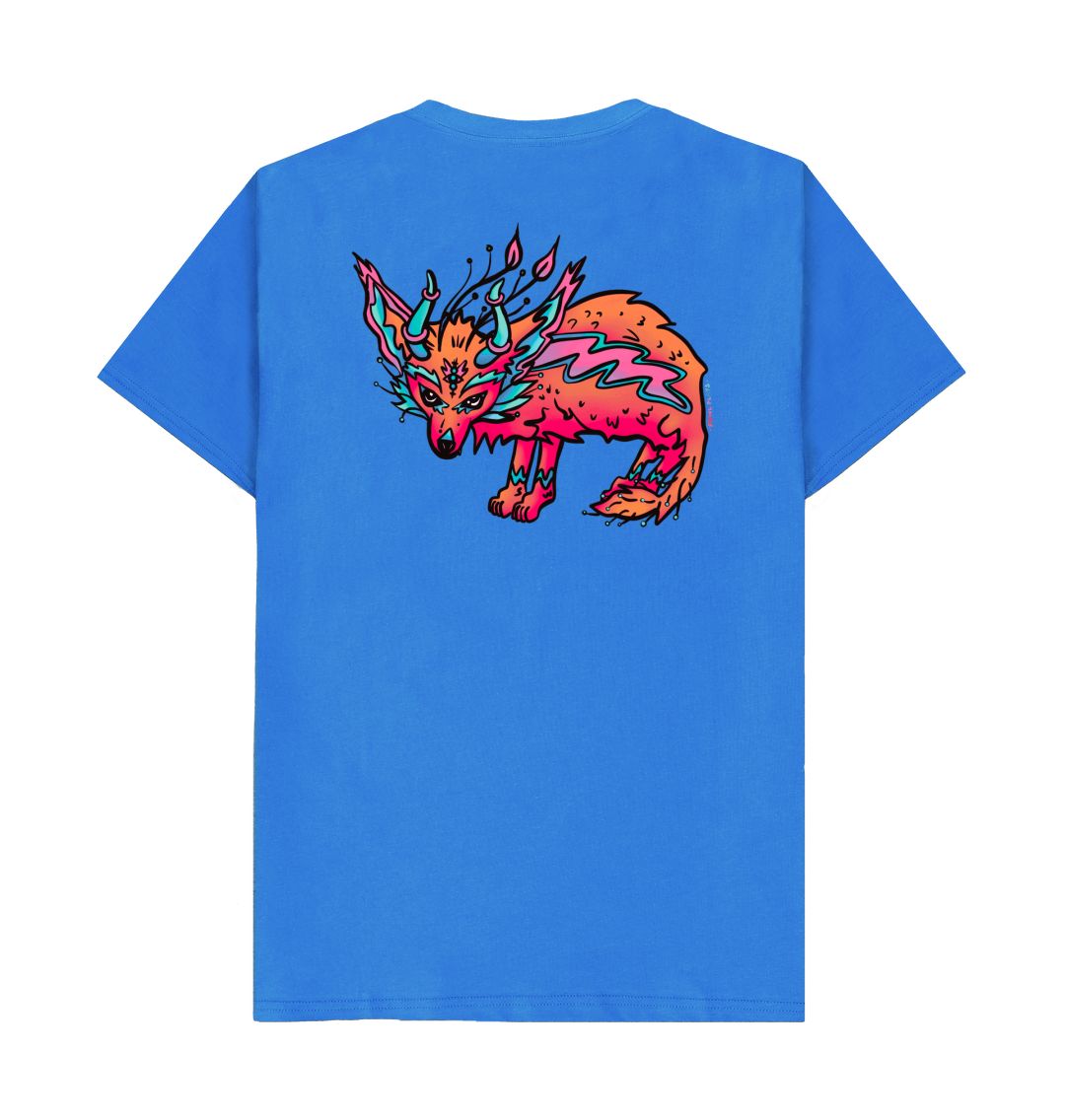 Bright Blue Fennec Fire Fox Unisex Back & Front T-shirt