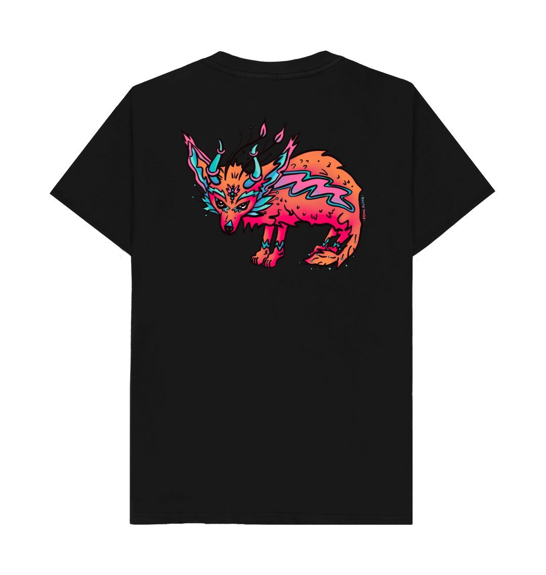 Black Fennec Fire Fox Unisex Back & Front T-shirt
