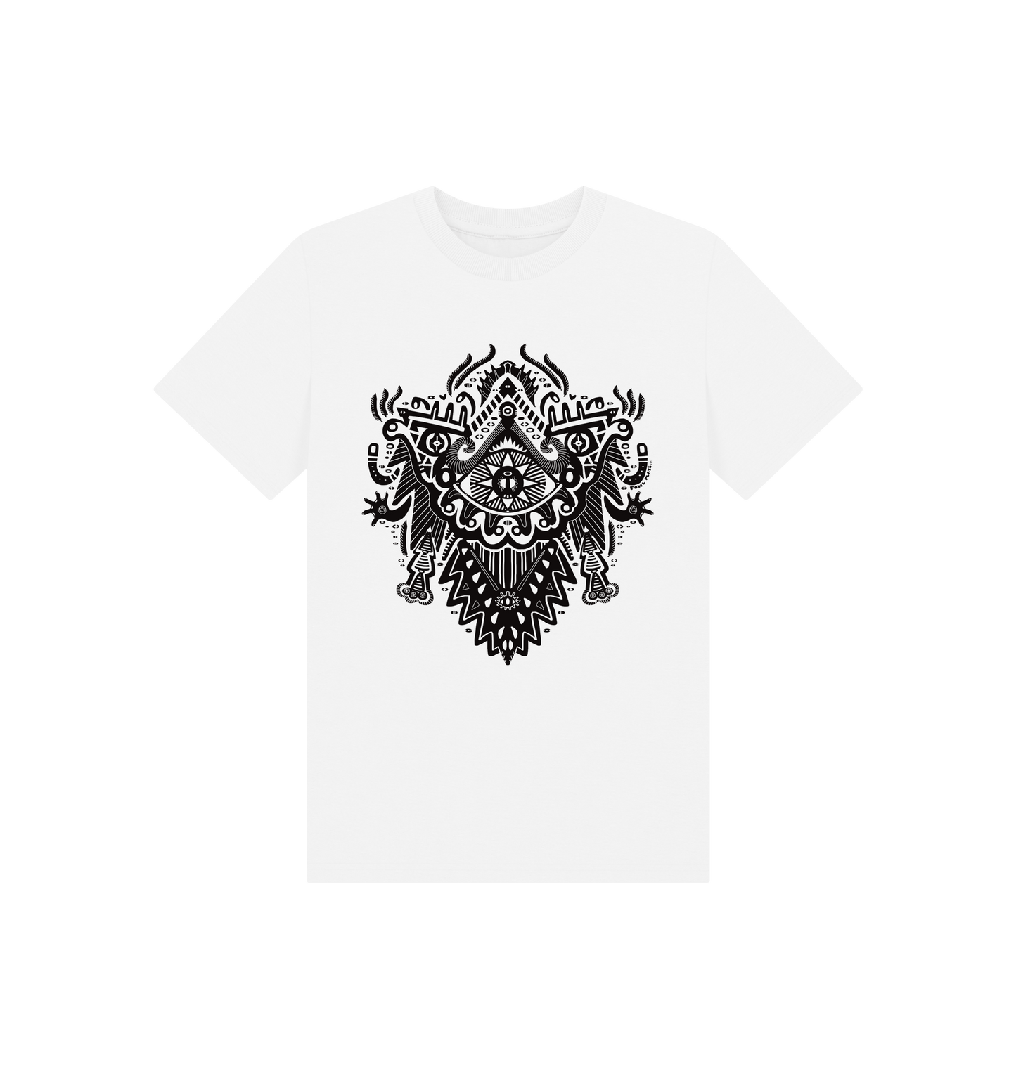 White Printed Kids T-Shirt Front