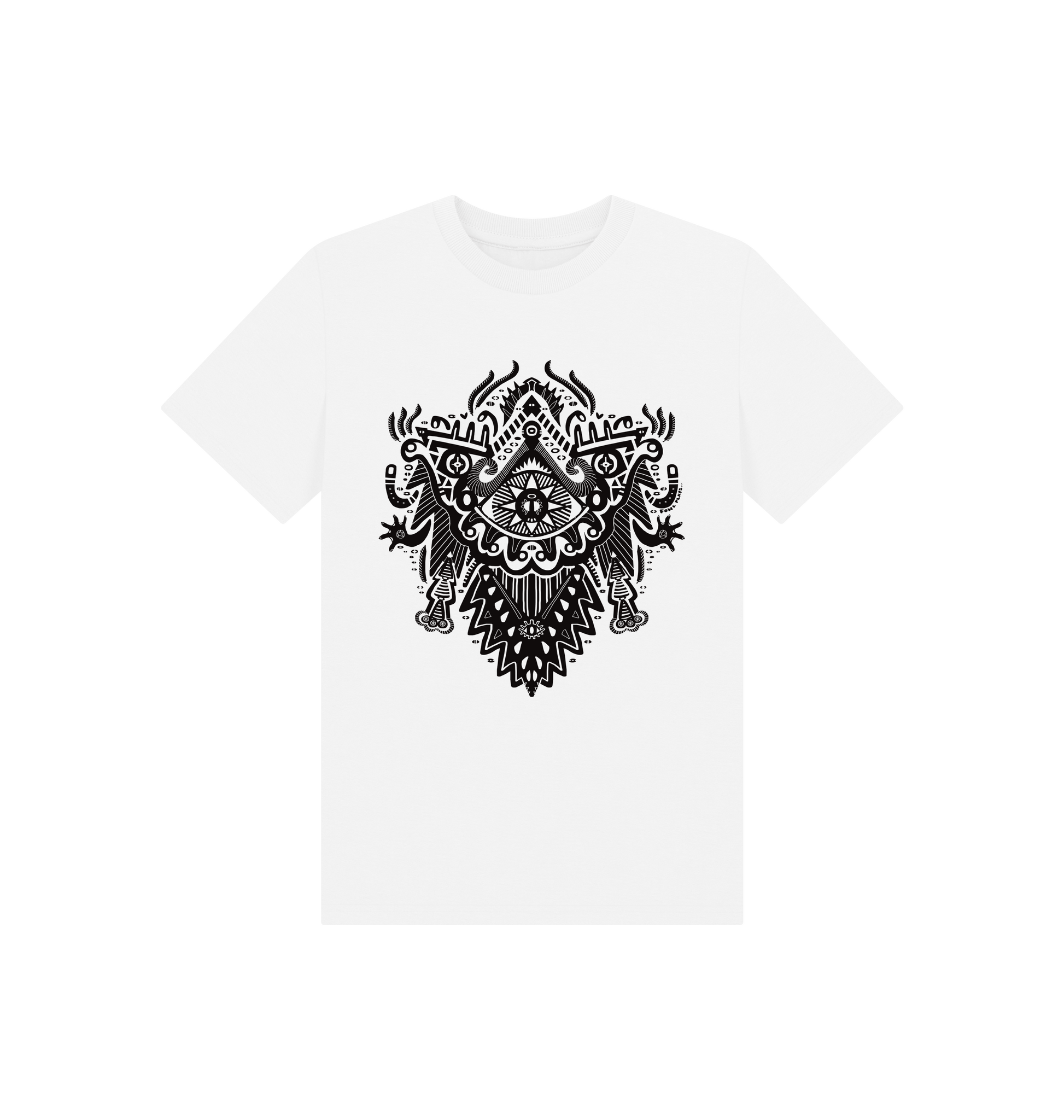 White Printed Kids T-Shirt Front