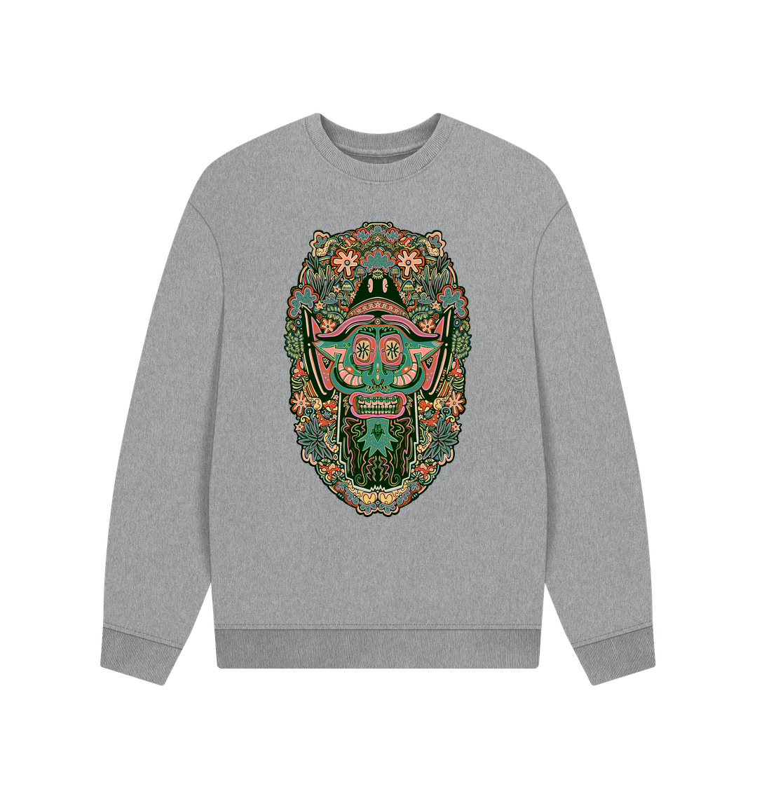 Athletic Grey Mushroom Man Unisex Organic Cotton Oversized Sweater Primary