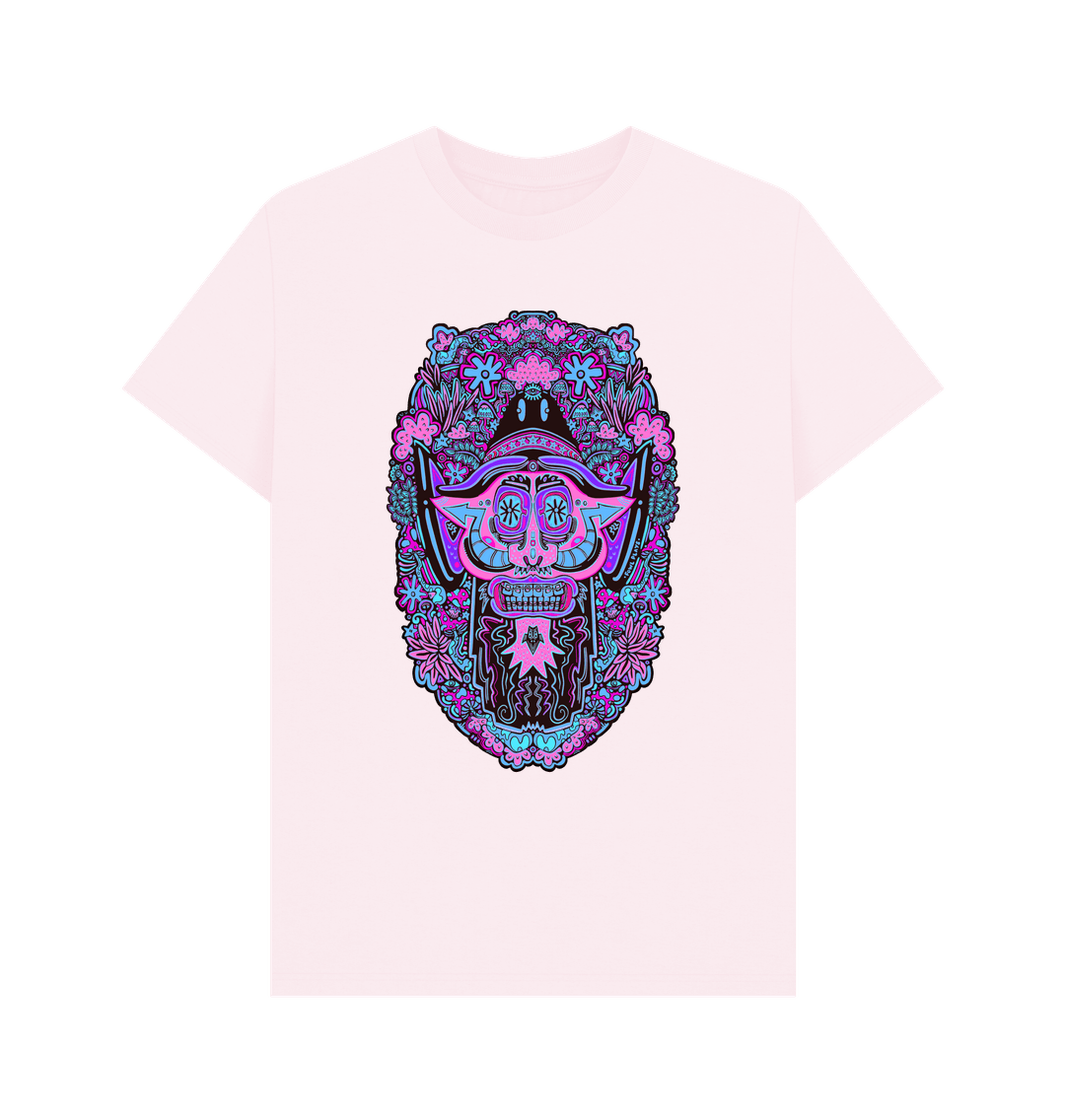 Pink Mushroom Man Unisex Organic Cotton T-shirt Neon Pop