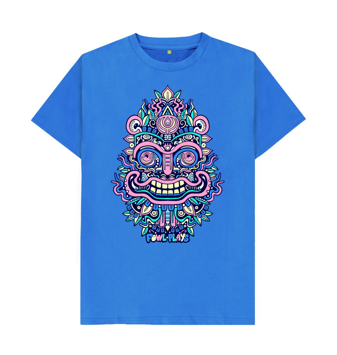 Bright Blue Happy Mask Unisex T-shirt Pastel