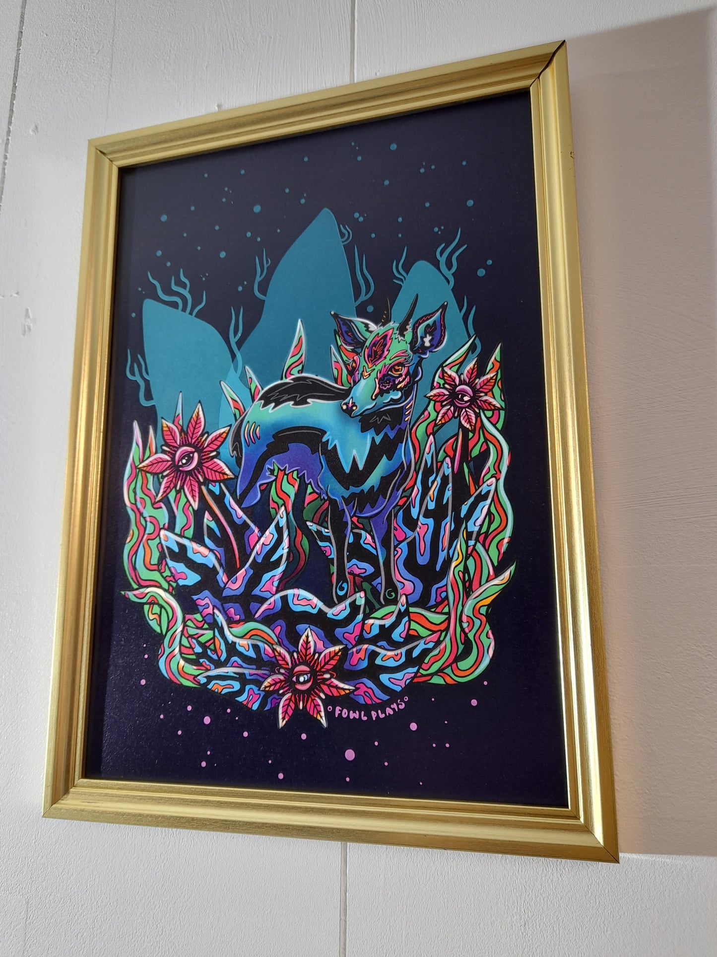 SALE Dik Dik Antelope Neon Fantasy Digital Print