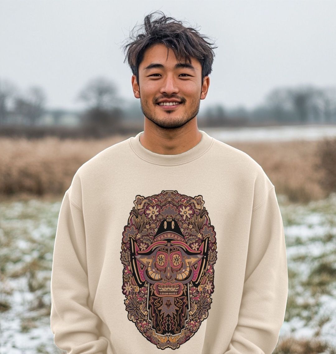 Mushroom Man Unisex Organic Cotton Oversized Sweater Autumn