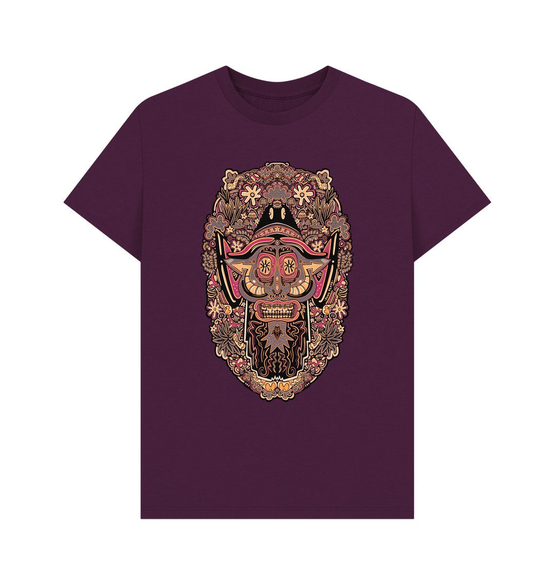 Purple mushroom Man Unisex Organic Cotton T-shirt Autumn