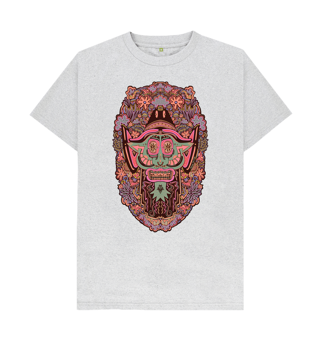 Grey Mushroom Man Unisex Oranic Cotton Remill T-shirt Super Hippy