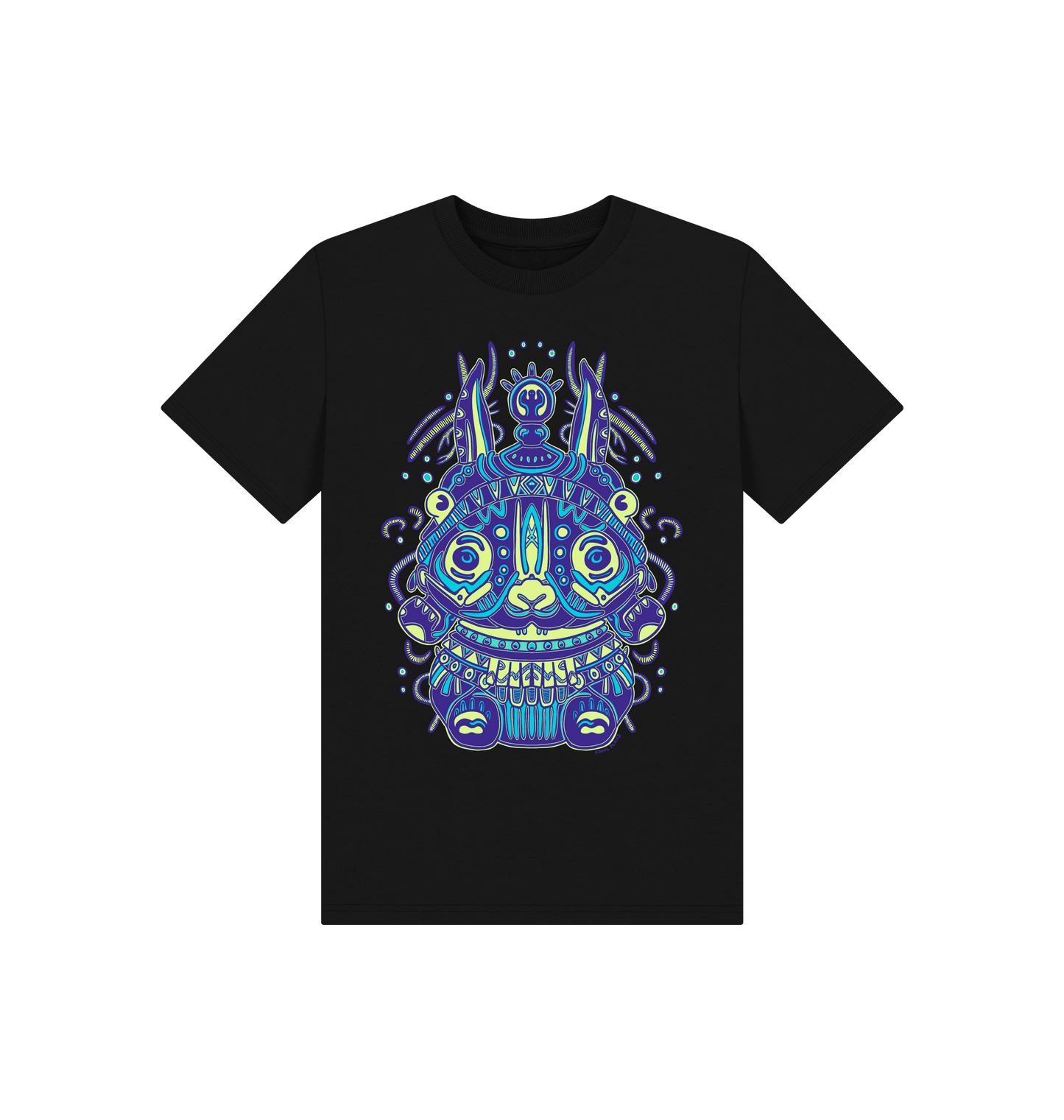 Black Printed Kids T-Shirt Front
