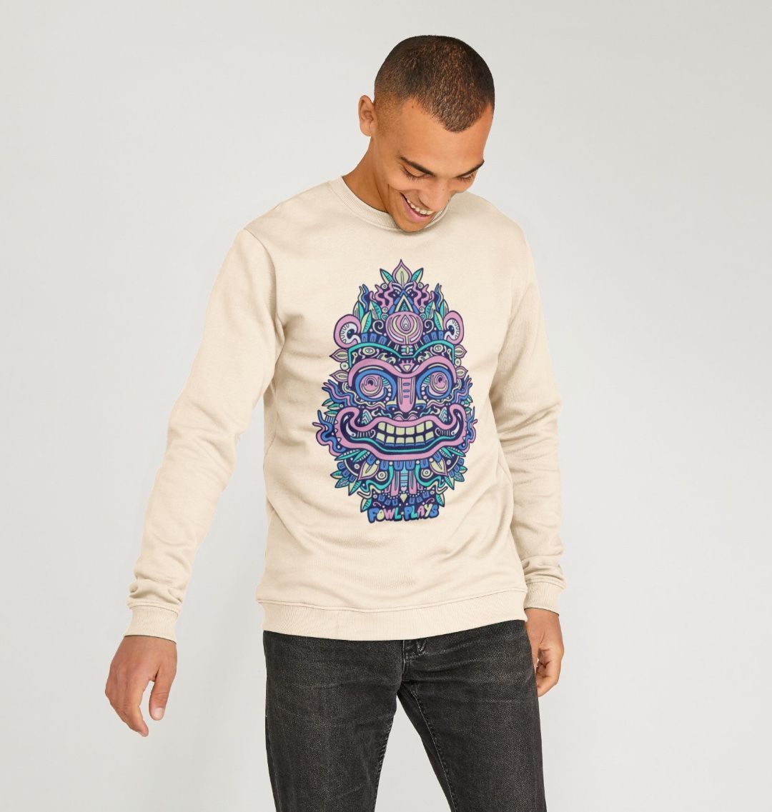 Smiling Mask Organic Cotton Unisex Sweater Pastel