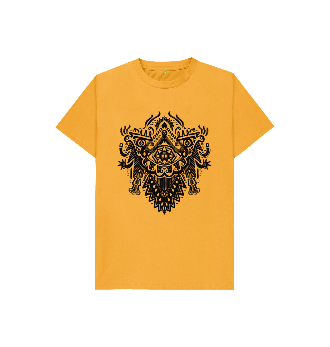 Organic Cotton Mustard Kids T-shirt featuring Witch Doctor by Fowl Plays - Sustainable Fashion and Art At Fowl Plays