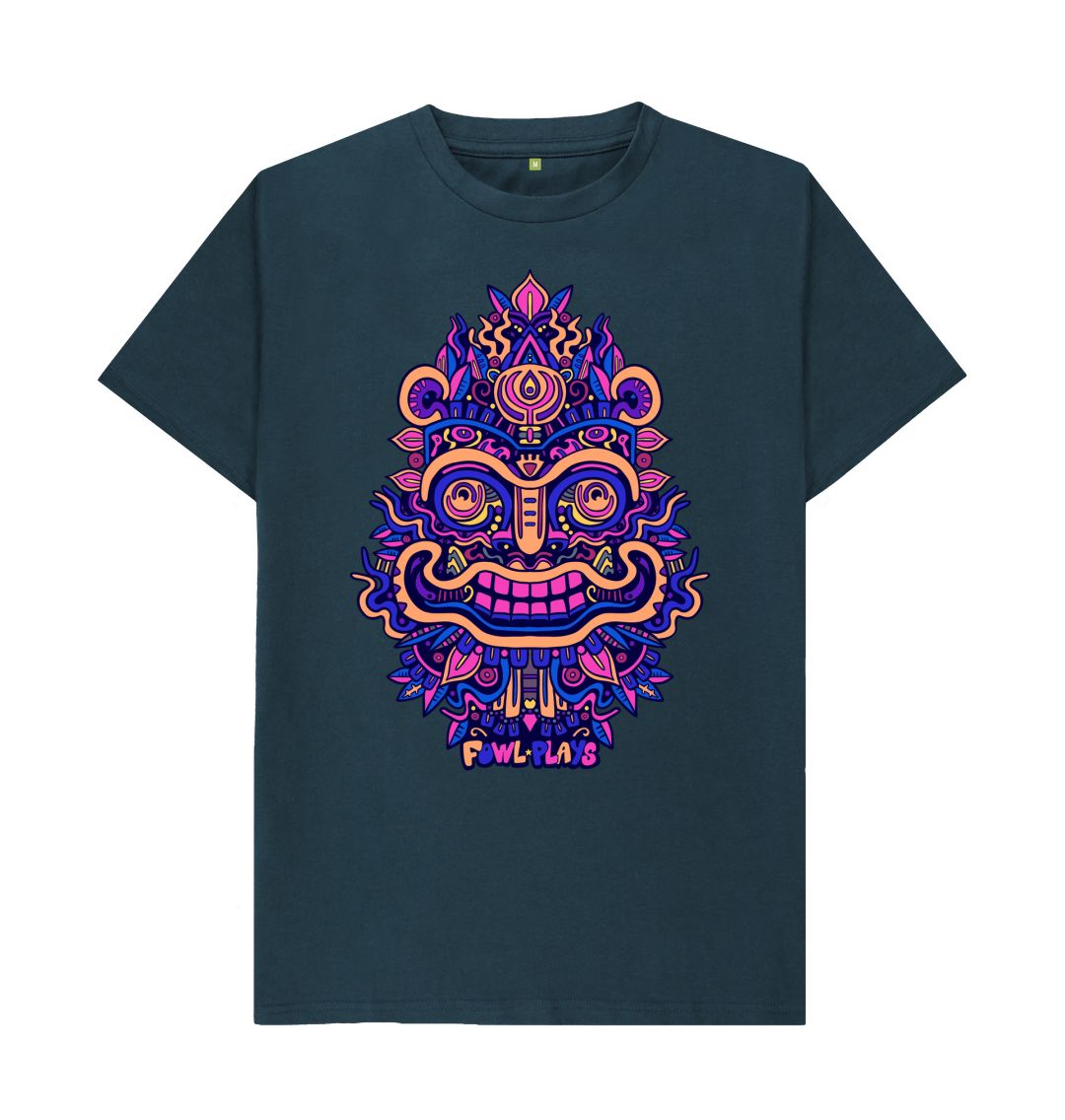 Denim Blue Smiling Mask Unisex T-shirt Rave