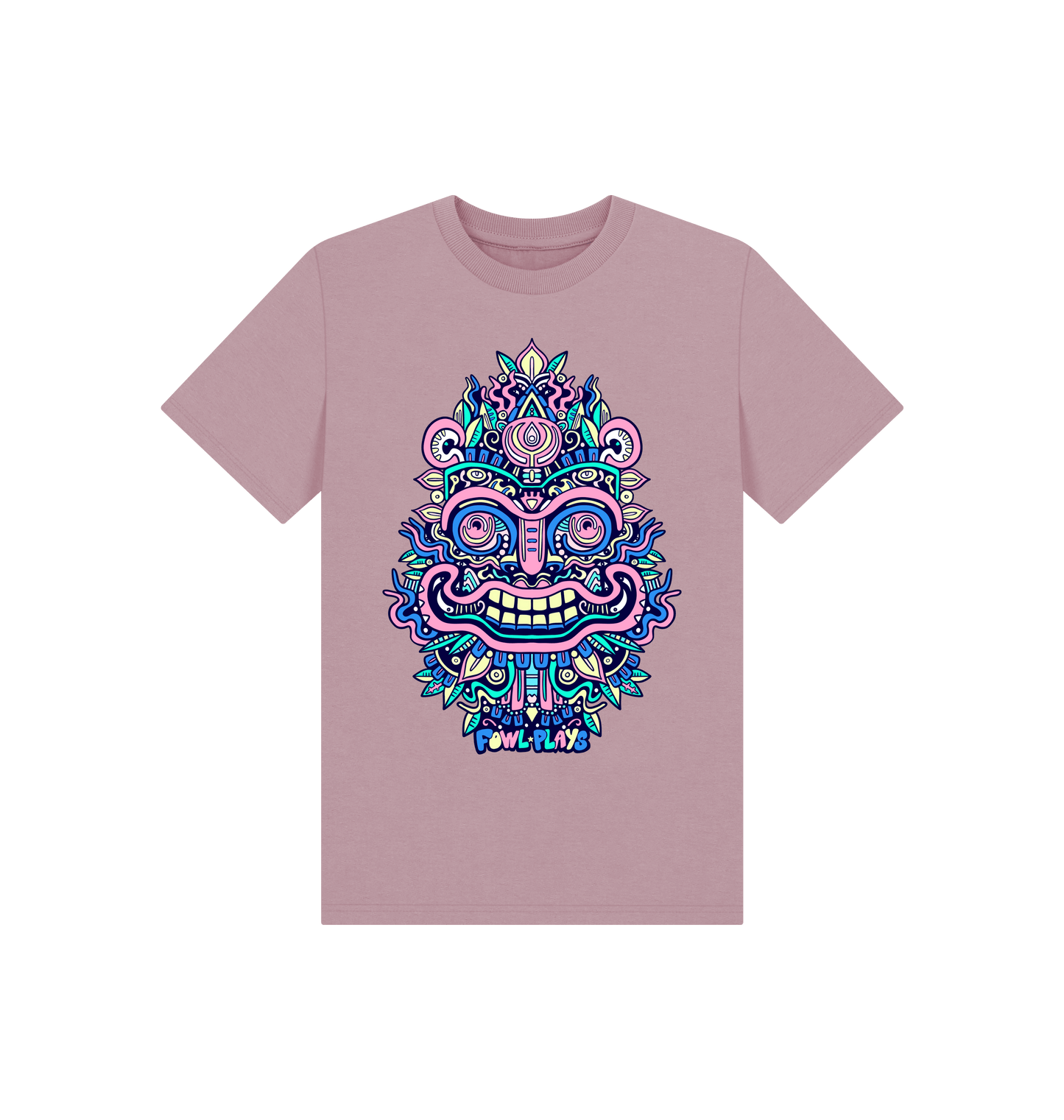 Mauve Printed Kids T-Shirt Front