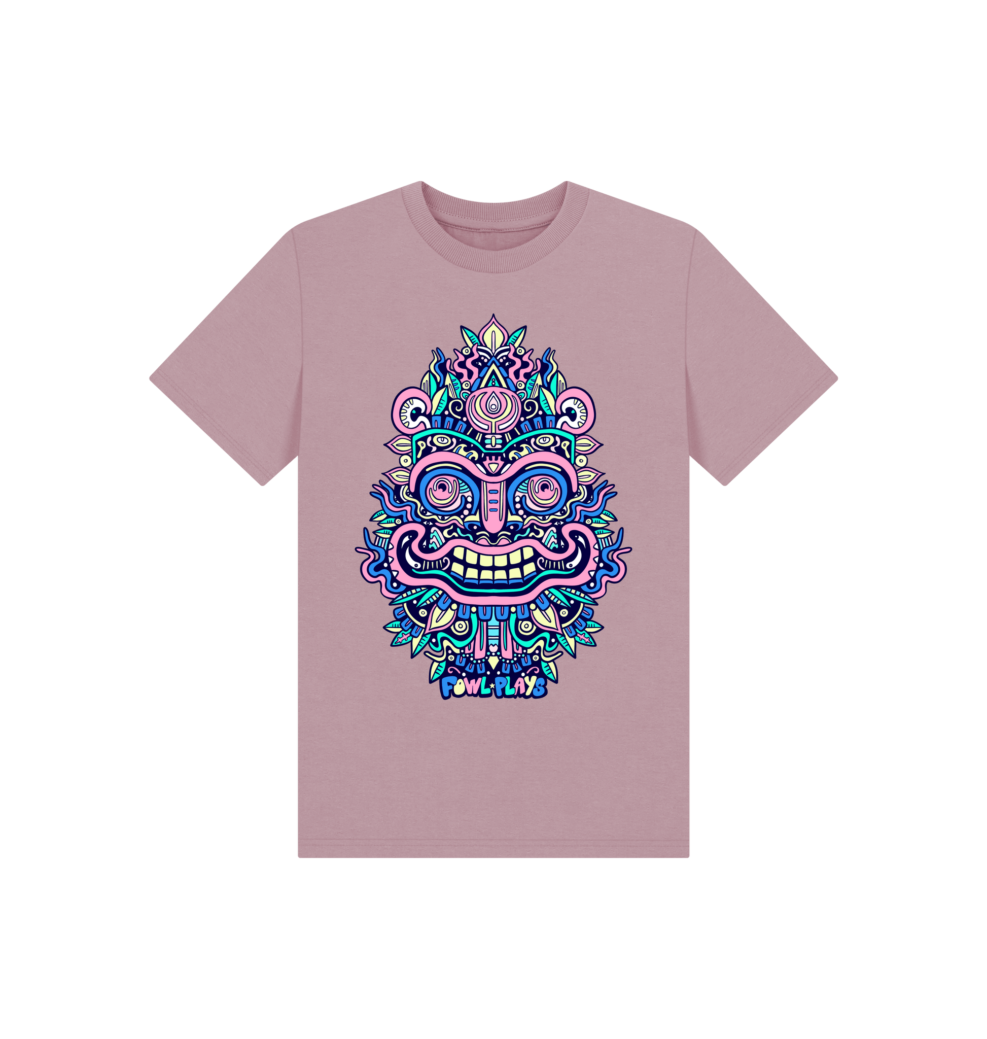 Mauve Printed Kids T-Shirt Front