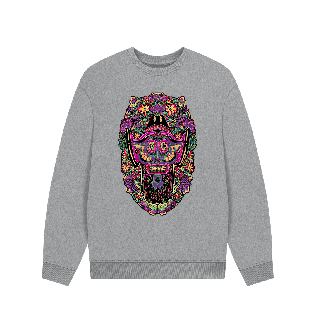 Athletic Grey Mushroom Man Unisex Organic Cotton Oversized Sweater Original