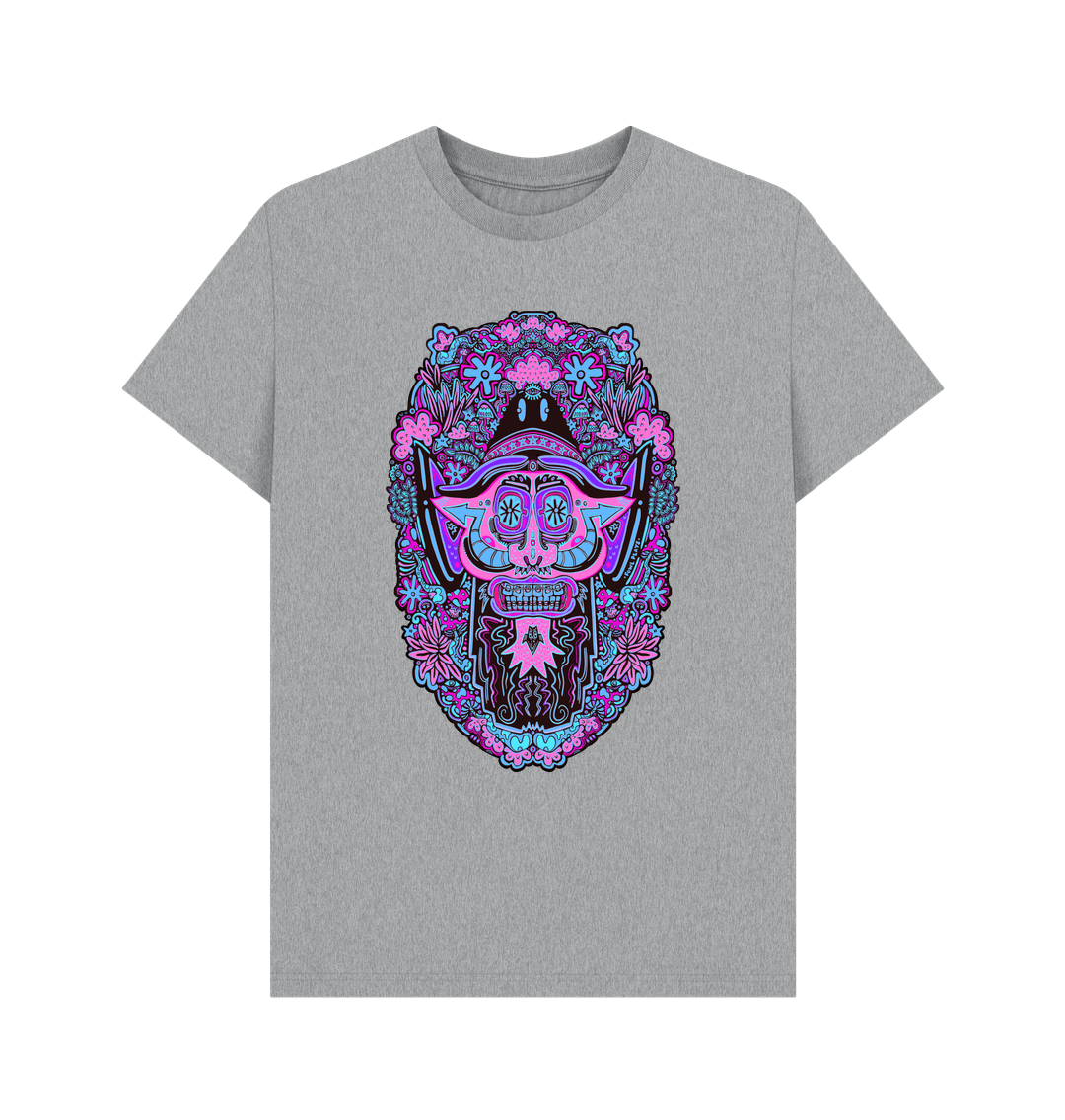 Athletic Grey Mushroom Man Unisex Organic Cotton T-shirt Neon Pop