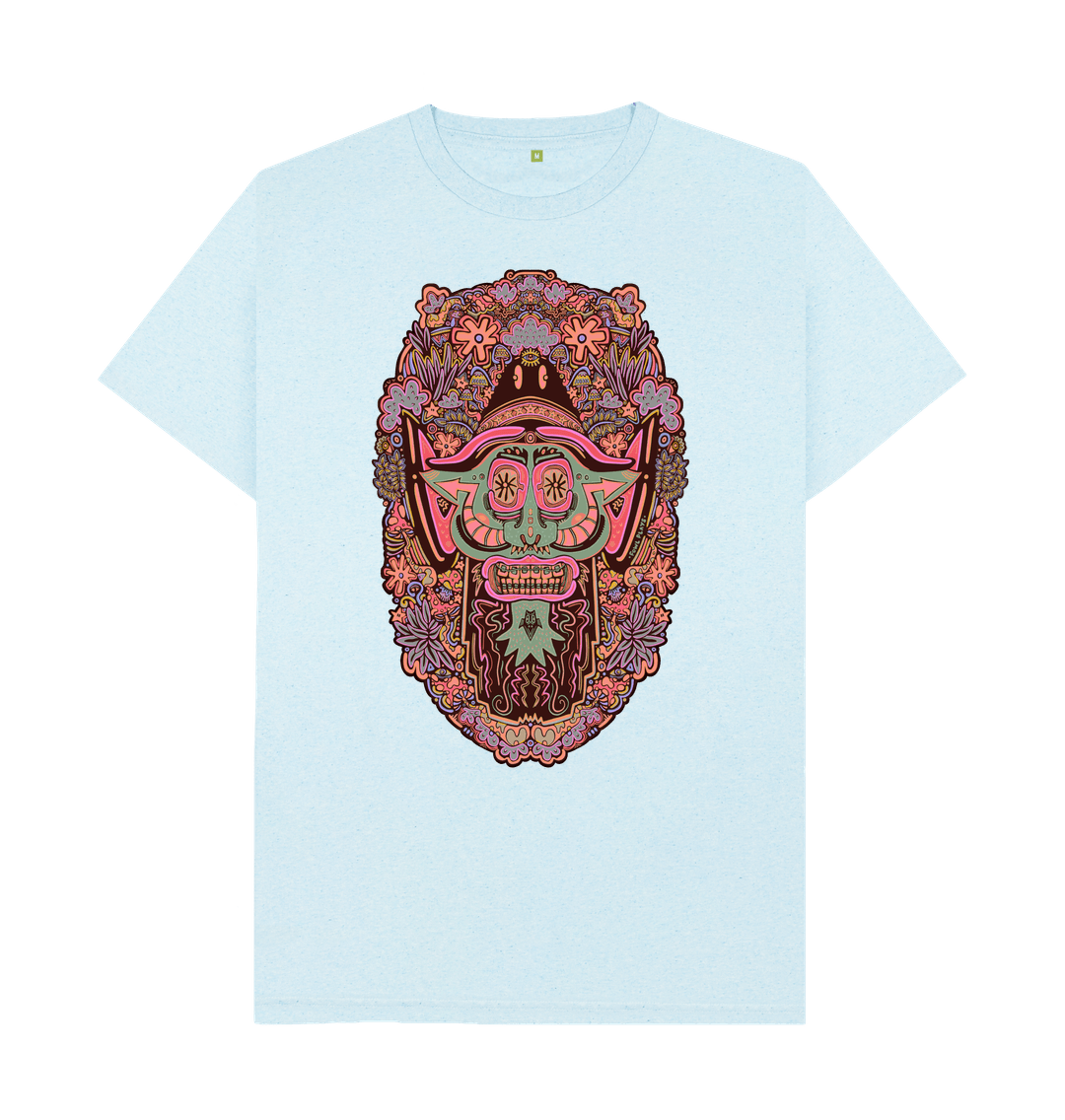 Light Blue Mushroom Man Unisex Oranic Cotton Remill T-shirt Super Hippy